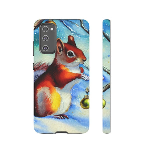 A Squirrel Decorates the Forest for Christmas - Impact Resistant Phone Case Samsung Galaxy S20 FE Matte
